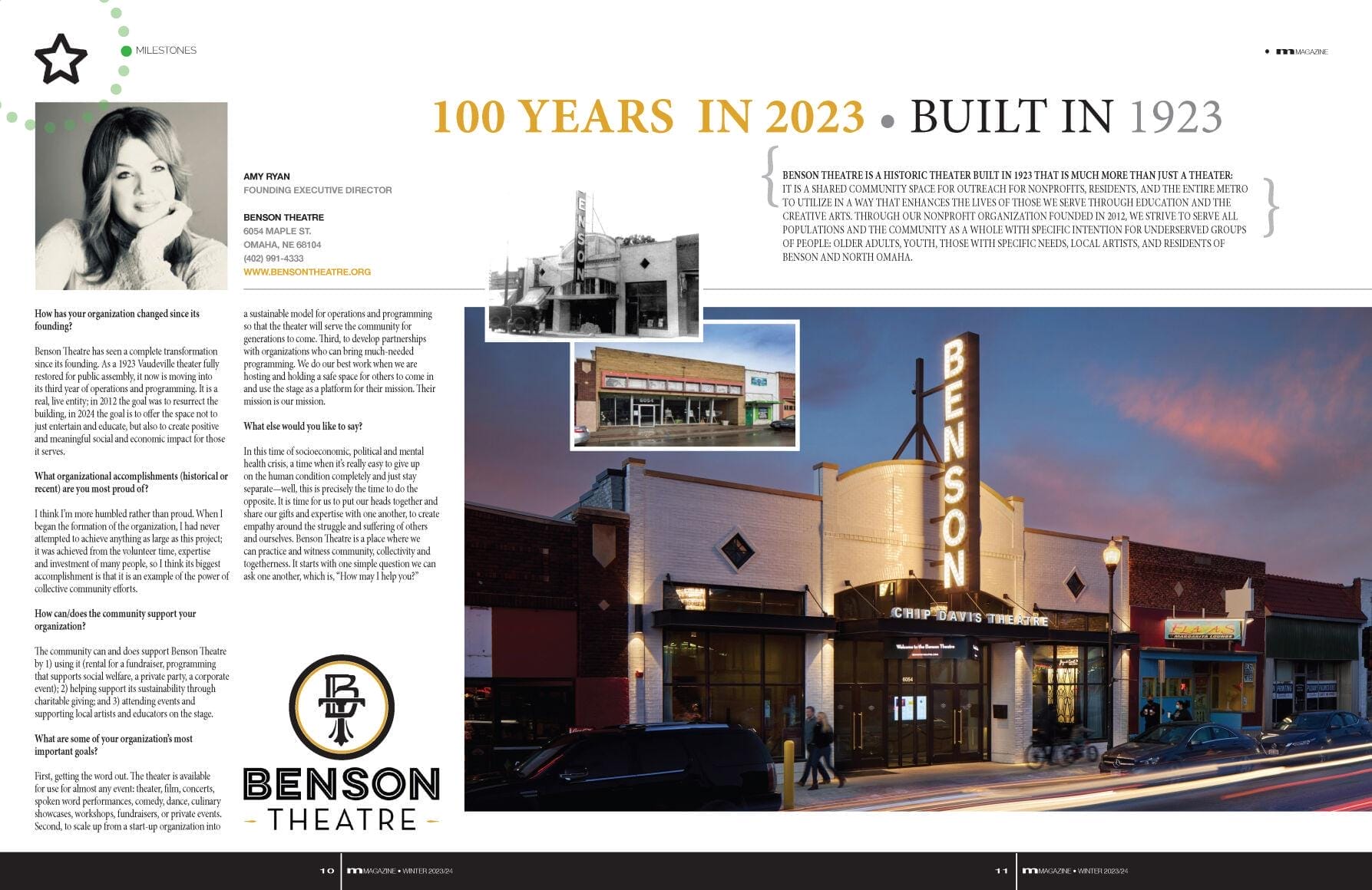 Benson Theatre Featured in Metro Magazine